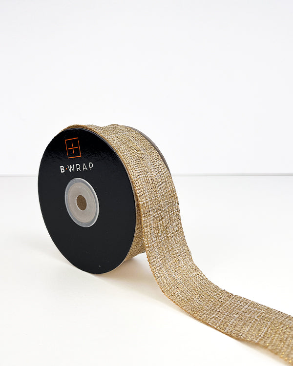 Woven Cut Edge Natural Gold Ribbon