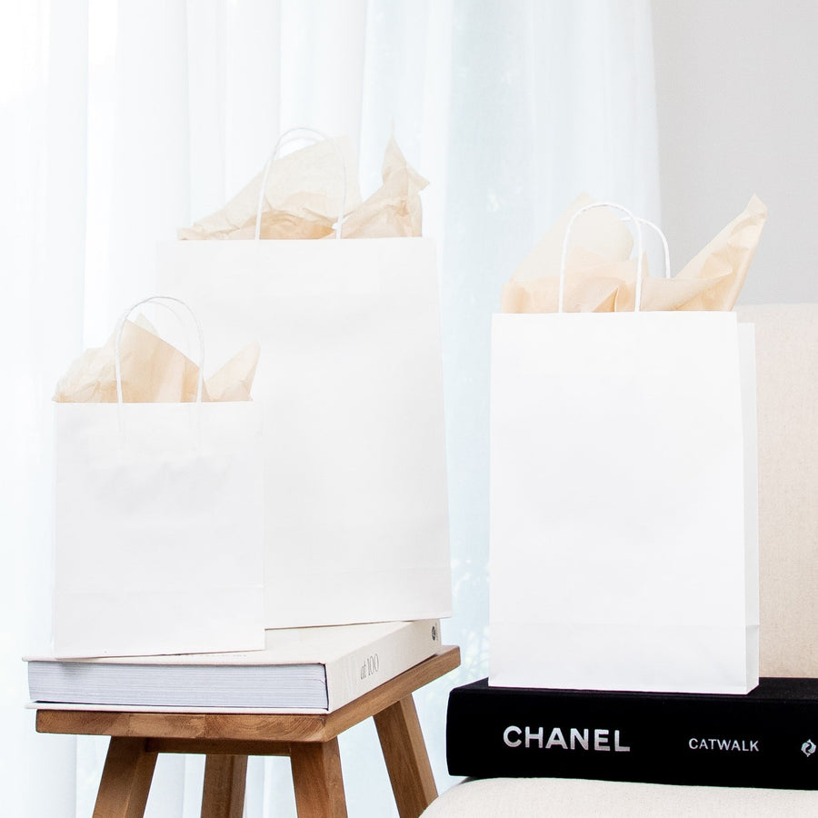 White Kraft Carry Bags