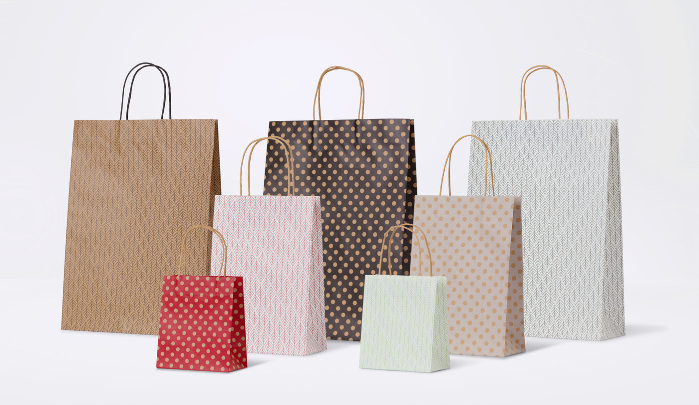 Printed Spot Kraft Carry Bags