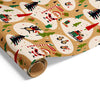 Happy Santa on Kraft Wrap