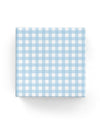 Gingham Check on Matte Wrap Pale Blue