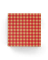 Gingham Check on Kraft Wrap Red