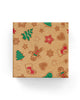 Gingerbread on Kraft Wrap Hunter Red Green