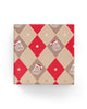 Harlequin Santa Wrap Mocha Red