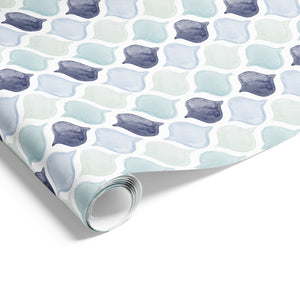 Ogee Fresco on Matte Blue Green