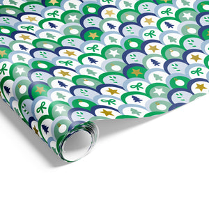 Festive Scallop on Matte Wrap Blue Green