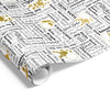 60cm Santa Script Wrap Black Gold