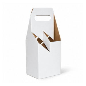 Wine Box Carrier 4 Btl White 184x184x305mm