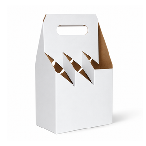 Wine Box Carrier 6 Btl White 178x267x305mm