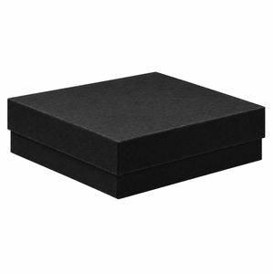 Cotton Fill Box Black Kraft 89x89x25mm - 100/ctn