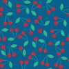 Cherries Wrap Navy Red Green