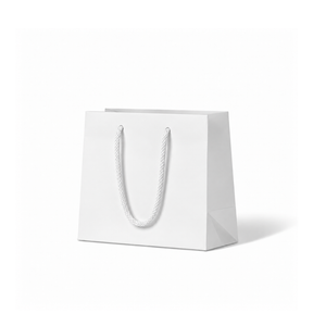Laminated Matte Petite White Paper Bag - 200/ctn