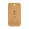 Gift Tags Xmas Cheer Red on Kraft - 20/pack