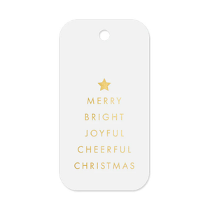 Gift Tags Xmas Cheer Gold - 20/pack