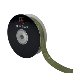 Grosgrain Gold Dots Moss 20mm X 20mtrs