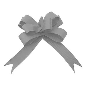 Matte Pull Bows 19mm X 100 Pieces Silver**