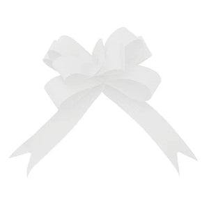 Matte Pull Bows 19mm X 100 Pieces White