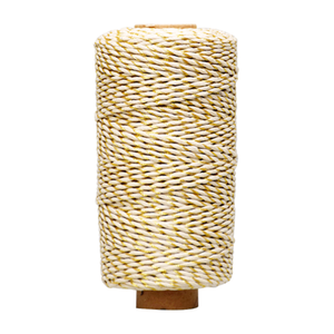 Metallic Twist Twine 1.5mm X 100mtrs White/Gold