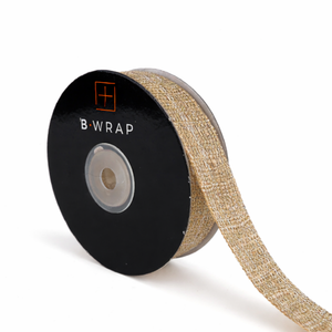 Woven Cut Edge Natural Gold 25mm X 20mtrs