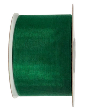 Hunter Green 50mm Cut edge Organza