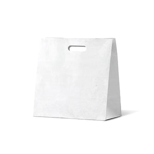 White Kraft Paper Small Diecut Takeaway Bag-250/Ct