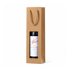 Brown Kraft Window Single Wine Bag - 100/ctn
