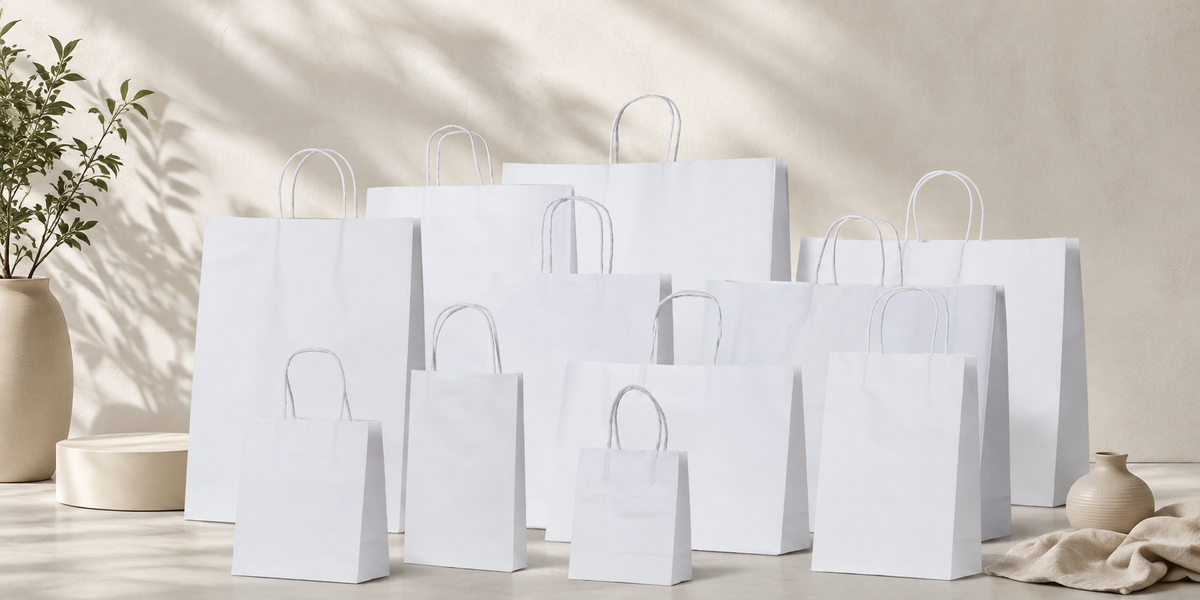 White Kraft Carry Bags